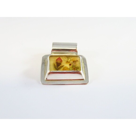 Vintage Pressed Flower Pendant Talleres Lagunas LTT Sterling Silver - Picture 2 of 8